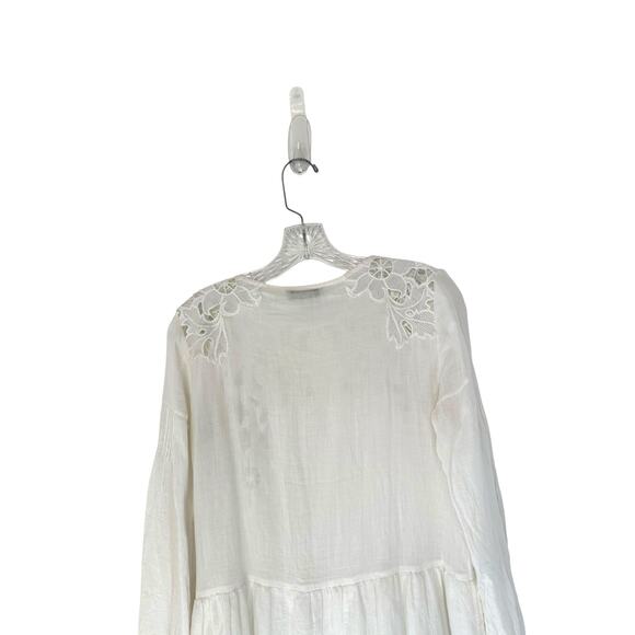 Sandro Paris Dress Basic White Floral Cutout Ethereal Elegance Angelcore Small - Picture 8 of 13